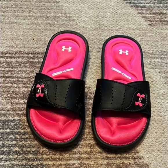 Under Armour Other - Under Armour Kids Slide Sandals - Black and Pink